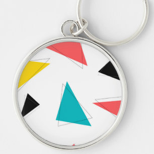 Cool, unique, trendy, urban colourful triangles key ring
