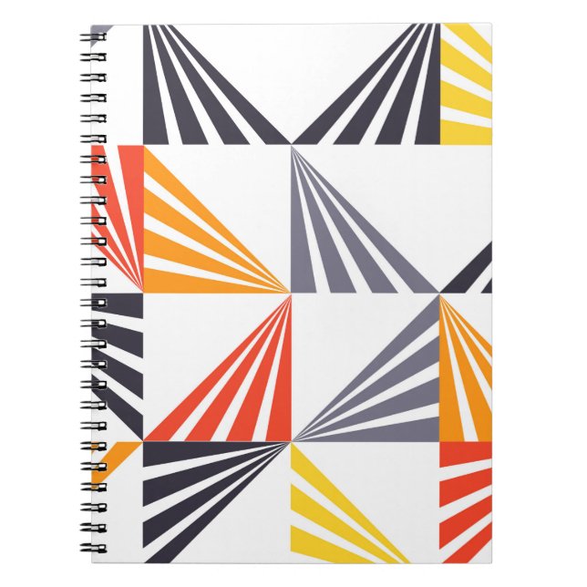 Cool, unique, trendy, urban, colourful triangles notebook (Front)