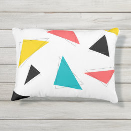 Cool, unique, trendy, urban colourful triangles outdoor cushion