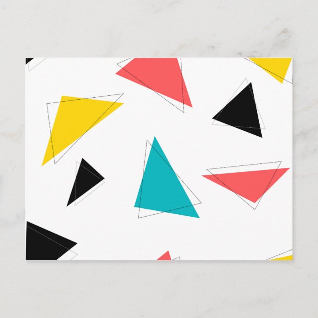 Cool, unique, trendy, urban colourful triangles postcard (Front)