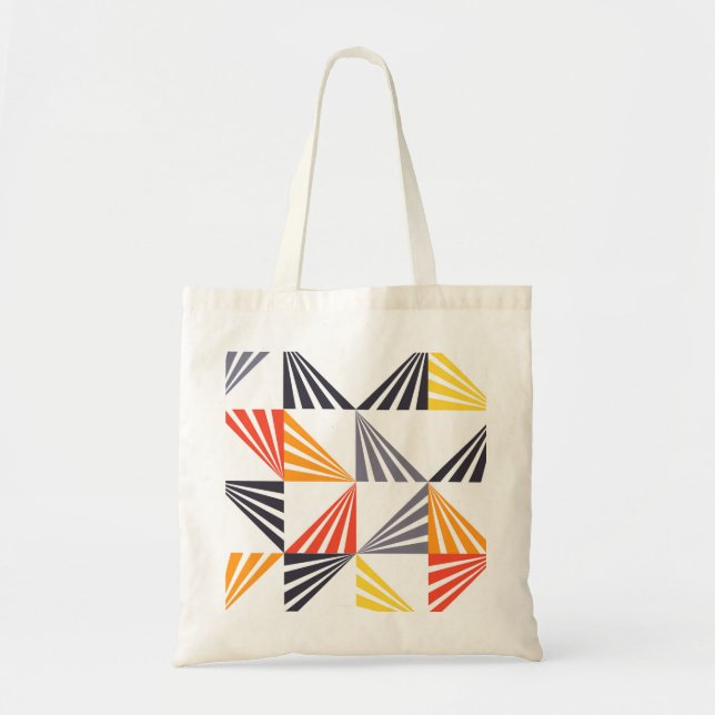 Cool, unique, trendy, urban, colourful triangles tote bag (Front)