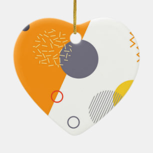 Cool, unique, trendy, urban geometric illustration ceramic tree decoration