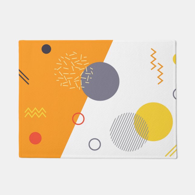 Cool, unique, trendy, urban geometric illustration doormat (Front)