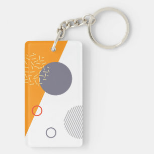 Cool, unique, trendy, urban geometric illustration key ring