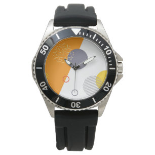 Cool, unique, trendy, urban geometric illustration watch