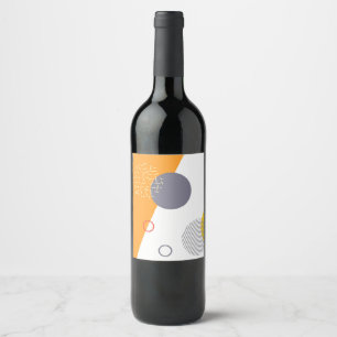 Cool, unique, trendy, urban geometric illustration wine label