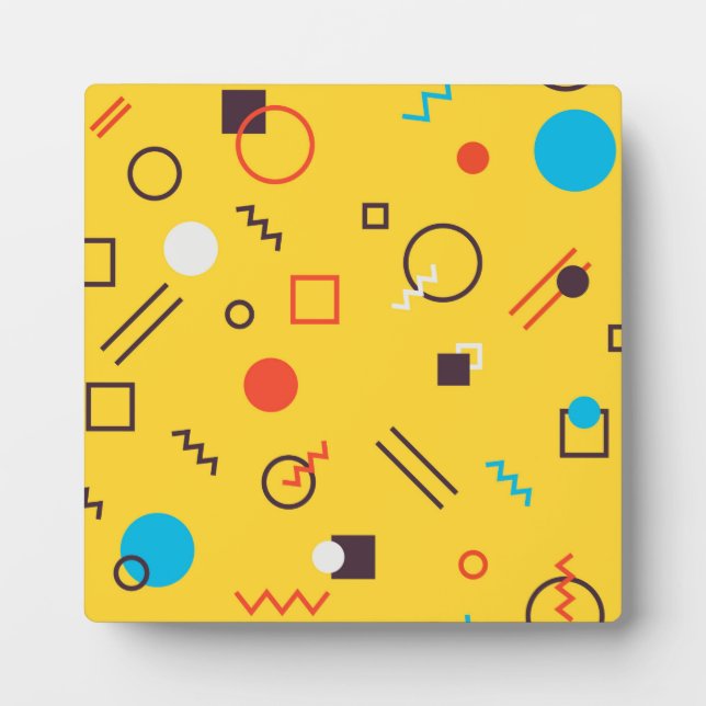 Cool, unique, trendy, urban geometric Memphis Plaque (Front)