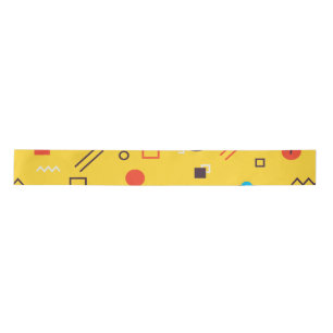 Cool, unique, trendy, urban geometric Memphis Satin Ribbon