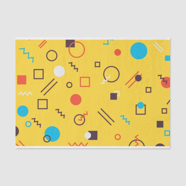 Cool, unique, trendy, urban geometric Memphis Tissue Paper (Front)