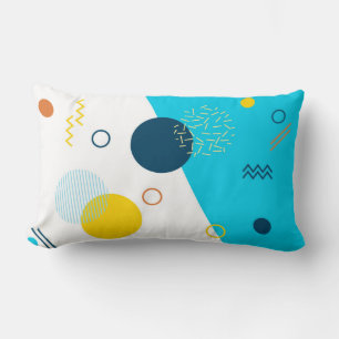 Cool, unique, trendy, urban, Memphis illustration Lumbar Cushion