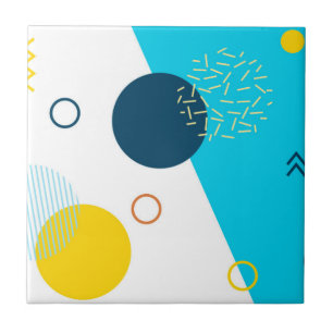 Cool, unique, trendy, urban, Memphis illustration Tile