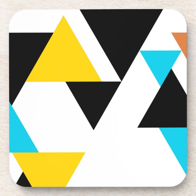 Cool, unique, trendy, urban, modern triangles coaster (Front)