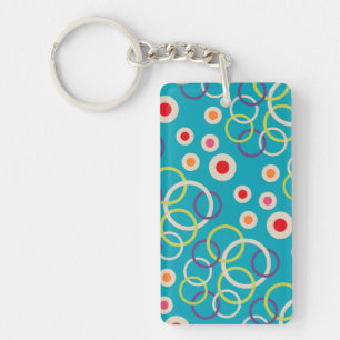 Cool Unique Trippy Underwater Circle Pattern Key Ring