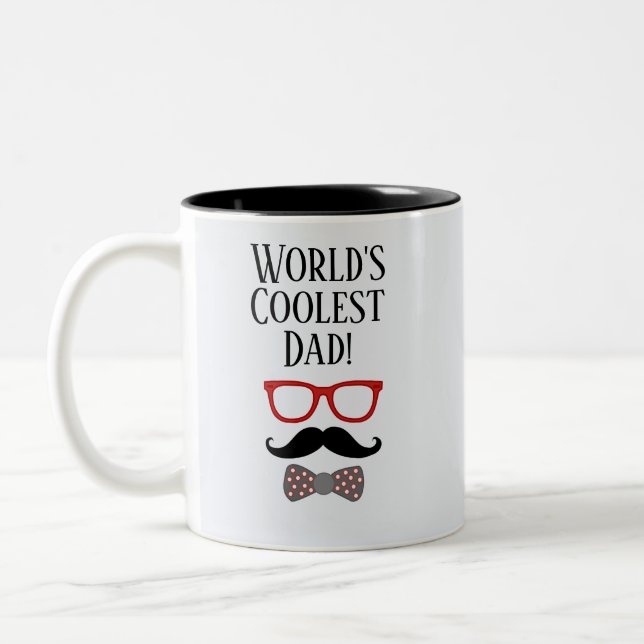 Cool Unique World's Coolest Dad Father's Day Mug (Left)