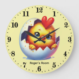 Cool unisex baby chick nursery large clock