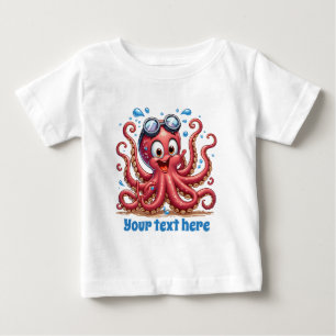 Cool unisex beach add text ocean octopus baby T-Shirt