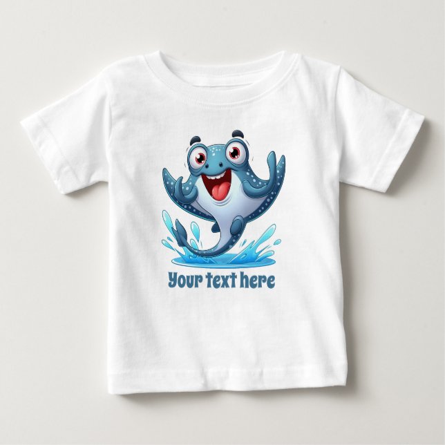 Cool unisex beach add text stingray baby T-Shirt (Front)