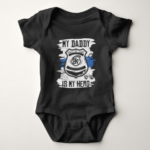 cool unisex kids Police Dad Hero Baby Bodysuit