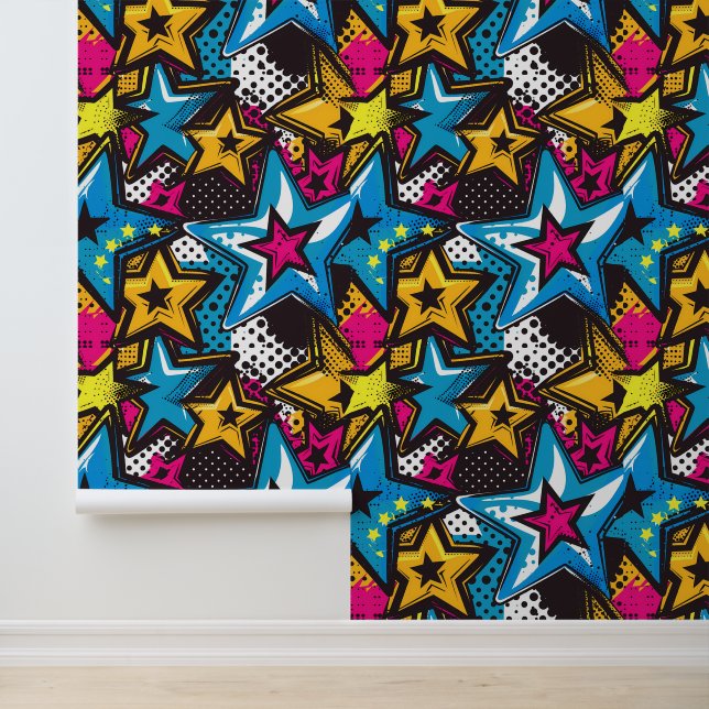 Cool unisex kids tiled comic pop  wallpaper (Application)