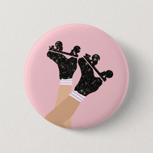 Cool Universe Roller Skates Derby Skater Gift   6 Cm Round Badge (Front)
