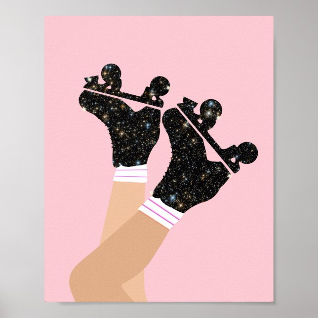 Cool Universe Roller Skates Derby Skater Gift    Poster (Front)