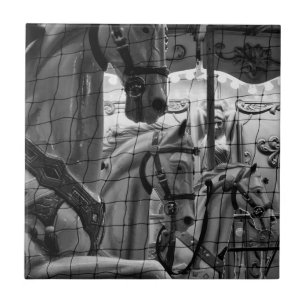 Cool, urban, modern photo of horses of carousel tile
