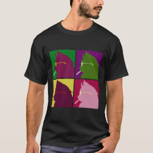Cool Urban Pop Art Retro Style Smooth Smoking Cat T-Shirt