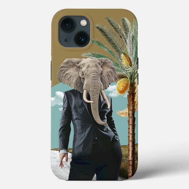 Cool Urban Safari Wild Man Collage Case-Mate iPhone Case (Back)