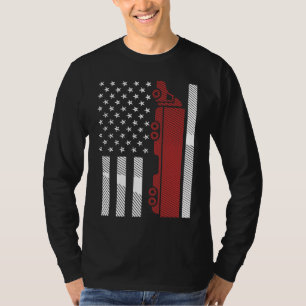 Cool US American Flag Semi Truck Driver 18 Wheeler T-Shirt