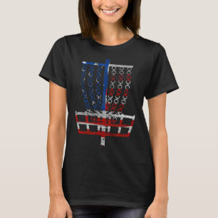 Cool Us Flag Disc Golf Basket - Fourth Of July Dis T-Shirt
