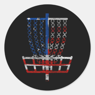 Cool Us Flag Disc Golf Sket - Fourth Of July Disc Classic Round Sticker