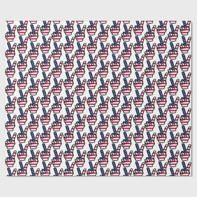 Cool US Victory Sign Wrapping Paper (Flat)