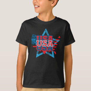 Cool USA Flag Colour Star - LOVE USA T-Shirt