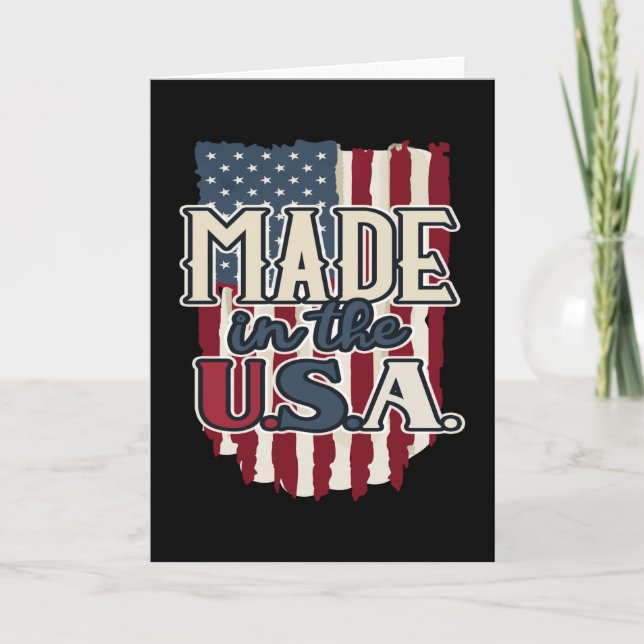Cool USA Flag Design Made in the USA Card (Front)