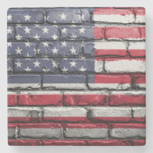 Cool USA Flag Design Stone Coaster