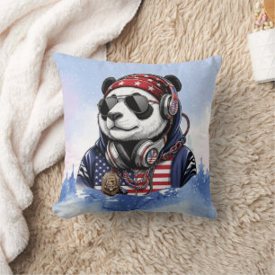 Cool USA Panda – Patriotic Red, White & Blue Panda Cushion