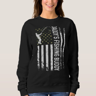Cool Usa Patriotic Daddy's Fishing Buddy Young Fis Sweatshirt