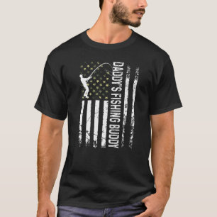 Cool Usa Patriotic Daddy's Fishing Buddy Young Fis T-Shirt
