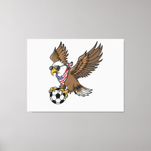 Cool USA Soccer Eagle Sunglasses Vintage Patriotic Canvas Print