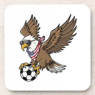 Cool USA Soccer Eagle Sunglasses Vintage Patriotic Coaster
