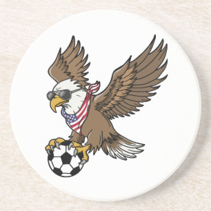 Cool USA Soccer Eagle Sunglasses Vintage Patriotic Coaster