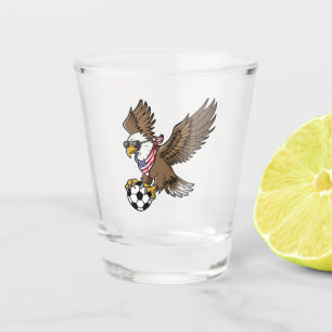 Cool USA Soccer Eagle Sunglasses Vintage Patriotic Shot Glass