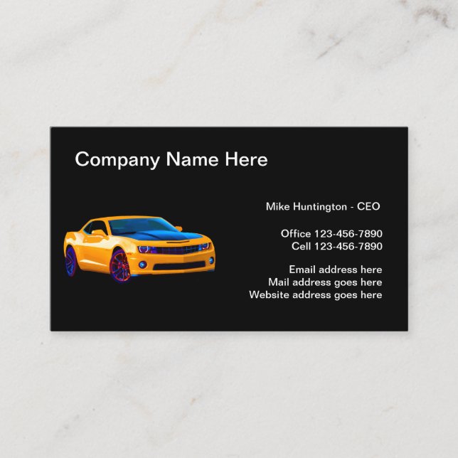 Cool Used Car Dealer Business Card (Front)