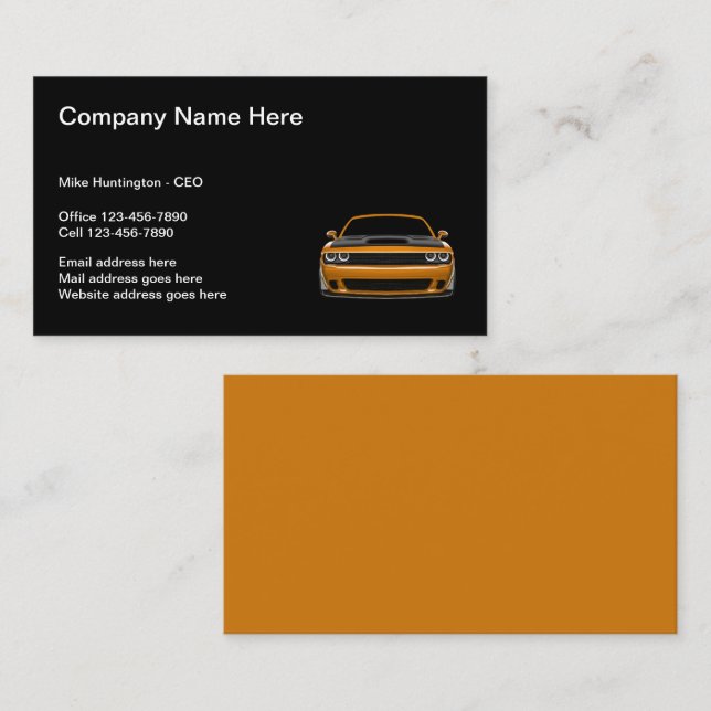 Cool Used Car Dealer Simple Business Cards (Front/Back)