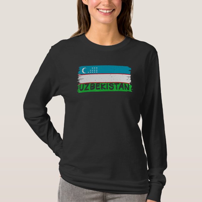 Cool Uzbekistan Flag T-Shirt (Front)