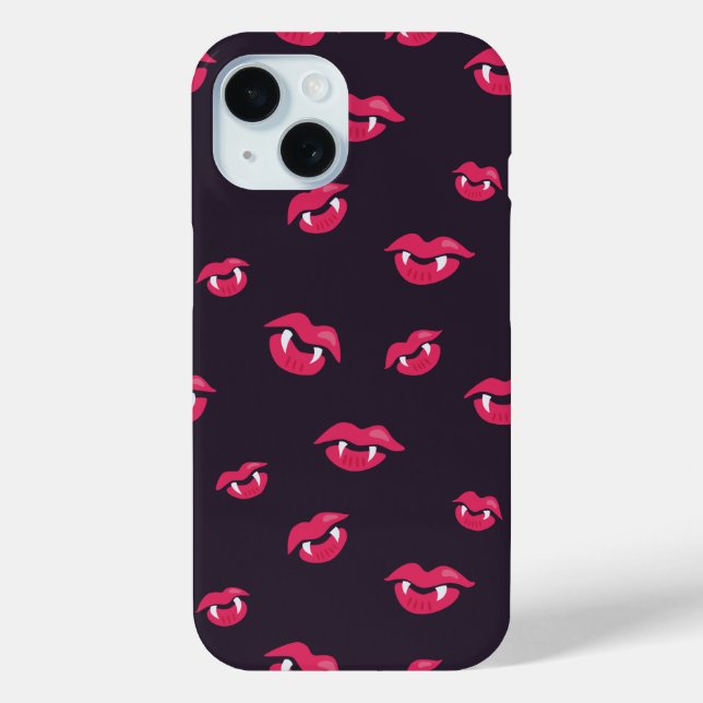 Cool Vampire Lips And Fangs Pattern Case-Mate iPhone Case (Back)
