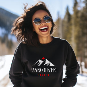 Cool Vancouver Canada Mountains Maple Leaf Dark Sweatshirt