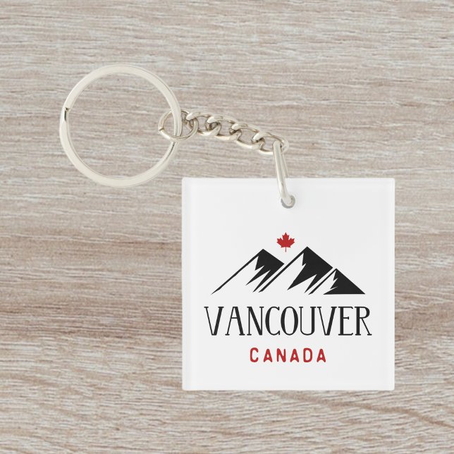Cool Vancouver Canada Mountains Maple Leaf Key Ring (Creator Uploaded)
