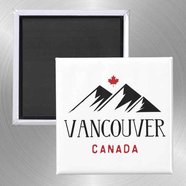 Cool Vancouver Canada Mountains Maple Leaf Magnet (Creator Uploaded)