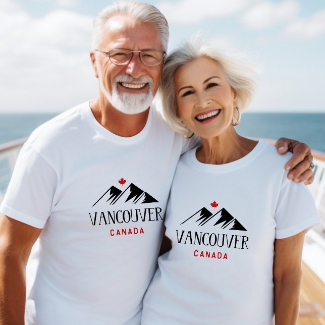 Cool Vancouver Canada Mountains Maple Leaf T-Shirt (Creator Uploaded)